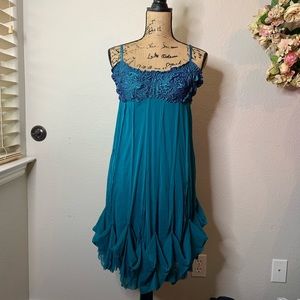 Foravi Stretch Empire Ruffled Dress